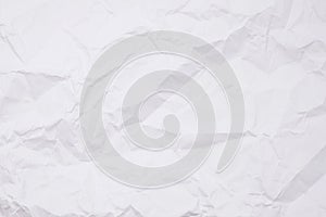 Texture of white crumpled paper for background