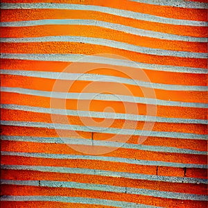 Texture of a white wall with orange lines and bumps