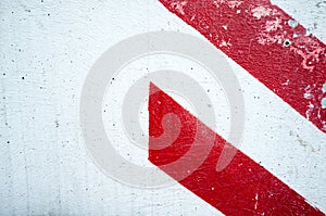 Texture of a white wall with red two strips.