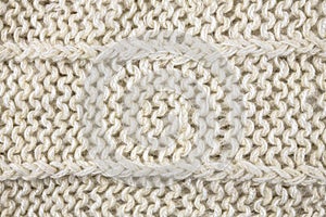 The texture of the white wool fabric as a background