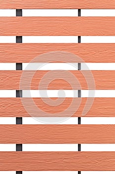 Texture of wood lath wall isolated on white background