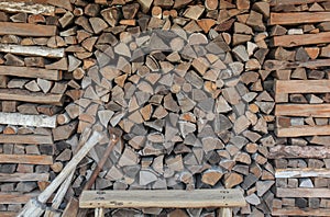 Texture of wood on the woodpile, background
