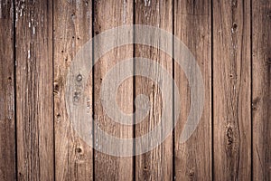 Texture of wooden boards of tree. Vintage wooden fence, desk surface. Natural color. Weathered timber, background. Rustic table of