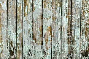 The texture of the wooden planks has faded in the sun. Wooden wall in gray-brown tones. Old wood background, board textures