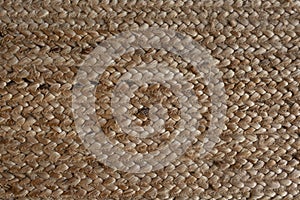 Texture of woven straw eco carpet background