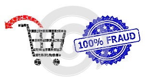 Textured 100 percent  Fraud Seal and Square Dot Collage Undo Shopping Order