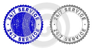 Textured 24-7 SERVICE Scratched Stamp Seals