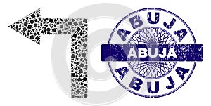 Textured Abuja Stamp Seal and Geometric Turn Left Mosaic