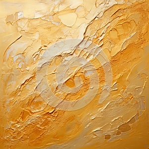 Textured Acrylic Abstract Painting With Gold And Orange Tones