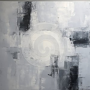 Textured Acrylic Abstract Painting: Monochromatic Mastery In Gray