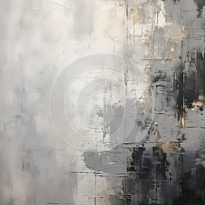 Textured Acrylic Abstract Painting In Shades Of Gray