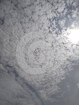 Textured Altocumulus Clouds in a Bright Blue Sky