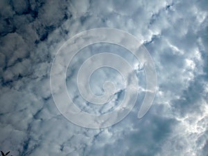 Textured Altocumulus Cloudscape: Dynamic Grey and White Sky Background