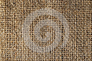 Textured background of a brown burlap bag