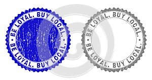 Textured BE LOYAL. BUY LOCAL. Scratched Stamp Seals