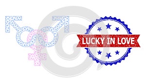 Textured Bicolor Lucky in Love Stamp and Promiscuity Symbol Web Mesh Icon