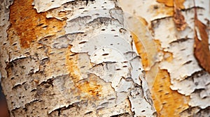 Textured birch tree bark, birch trunk close-up, detailing.