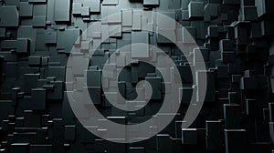 Textured black geometric pattern with a 3D effect for a modern and artistic background.