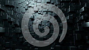 Textured black geometric pattern with a 3D effect for a modern and artistic background.