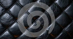 Textured black leather background with diamond pattern
