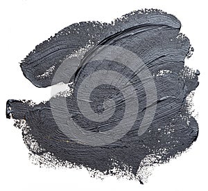 Textured black oil paint brush stroke,