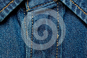 Textured blue denim texture stitched with a button-up texture