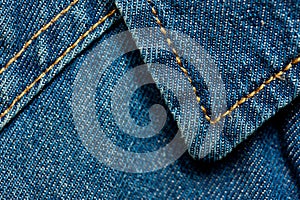 Textured blue denim texture stitched with a button-up texture