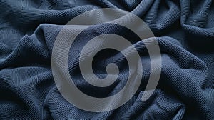 The textured blue fabric.AI generated image
