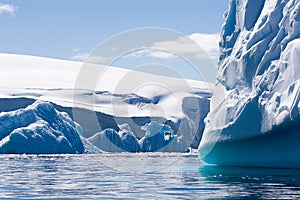 Textured blue icebergs