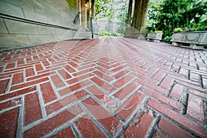 Textured brick pattern road going