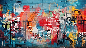 Graffiti-covered Wall in Urban Alleyway