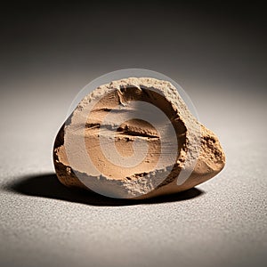 Highlights the shadows and contours emphasizing the irregular shape and