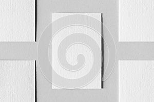Textured business card mockup, vertical orientation. 55x85 mm
