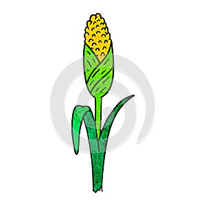 textured cartoon doodle of fresh corn on the cob