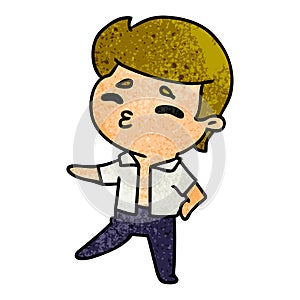 textured cartoon illustration kawaii 1950 cute boy