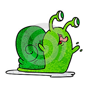 Textured cartoon of a slimy snail