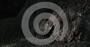 Textured Cave Wall in Dim Light.