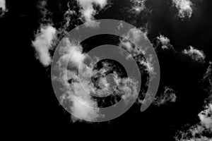 Textured cloud,Abstract white,isolated on black background