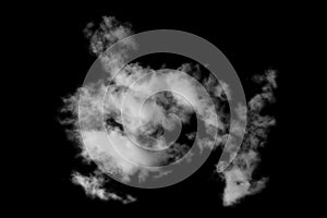 Textured cloud,isolated on black background
