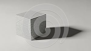 Shadow and texture highlight the cube s geometric form creating a