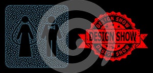 Textured Design Show Seal and Web Network Weds Persons