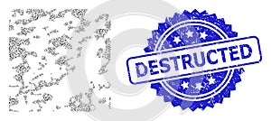 Textured Destructed Watermark and Recursion Destructed Icon Mosaic photo