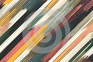 Textured Diagonal Stripes: Seamless Pattern of Simple Lines in Various Colors