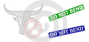 Textured Do Not Bend Stamp Imitations and Triangle Mesh Reject Beef Icon