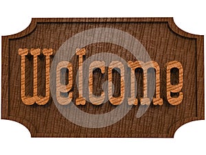 Textured doorplate with inscription in brown