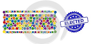 Textured Elected Stamp Seal and Colorful Collage Ticket Template