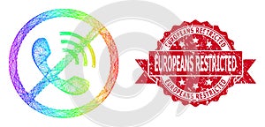 Textured Europeans Restricted Stamp Seal and Multicolored Hatched No Phone Calls photo
