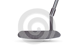 Textured Face of Golf Club Putter Isolated on White Background