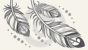 Textured Feather Artistic Pattern Background Vector, vector design Generative AI