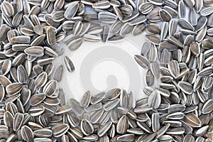 Textured frame sunflower seeds